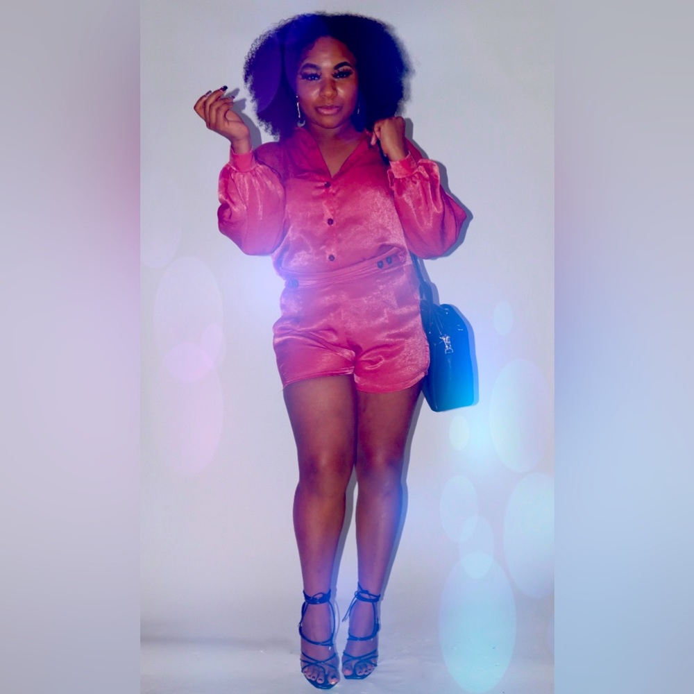 2 piece pink short set